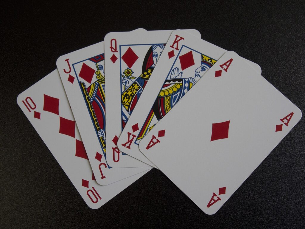 A royal flush in diamonds