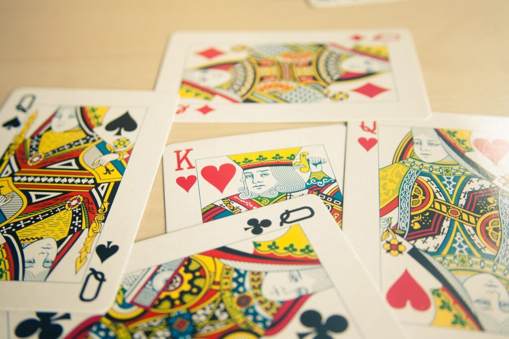 Playing cards on a table